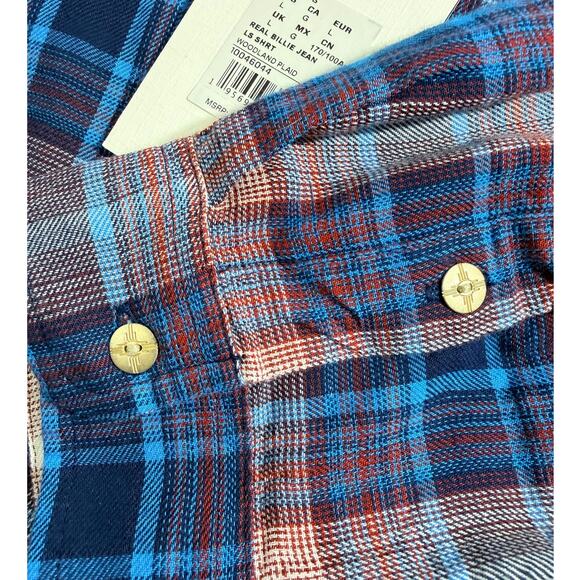 Ariat Real Billie Jean Shirt Womens Woodland Plaid Long-Sleeve Size L NWT - Picture 6 of 8